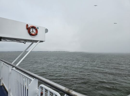 Cape May Lewes Ferry and grey skies